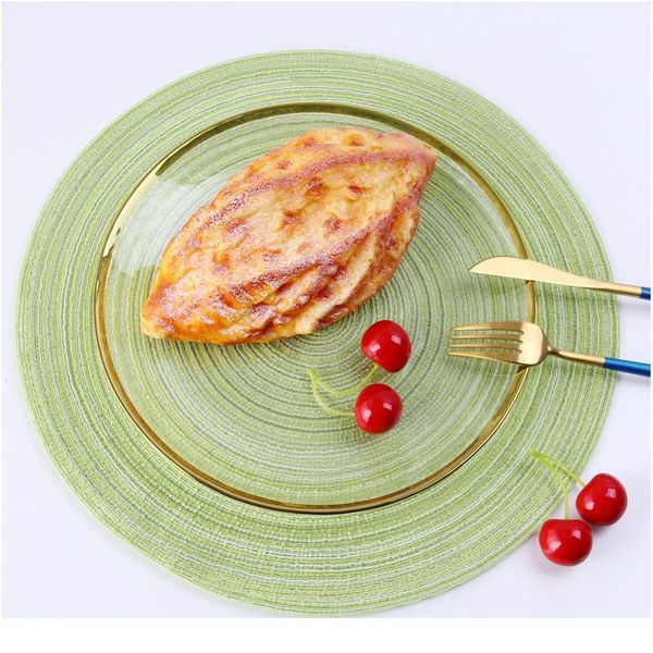 

round design table ramie insulation pad solid placemats linen non slip mat kitchen accessories decoration hom sqcwiz