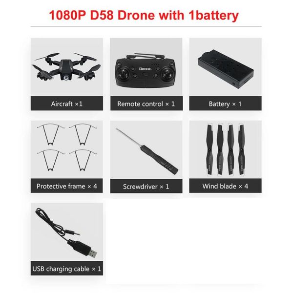 

d58 складная rc drone с 1080p камера gesture фото видео оптического потока положение вертолета rc