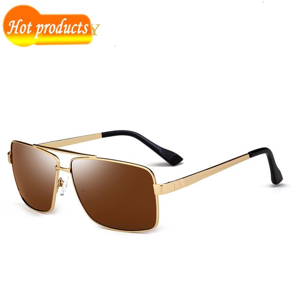 

2021 new men polarized glasse metal frame mirror sunglasses black/tea color uv400 with box xffc, White;black