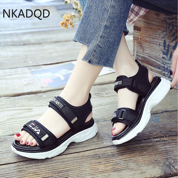 

fashion women sandals women summer platform sandal shoes mesh breathable comfort shopping ladies walking shoes mujer, Black