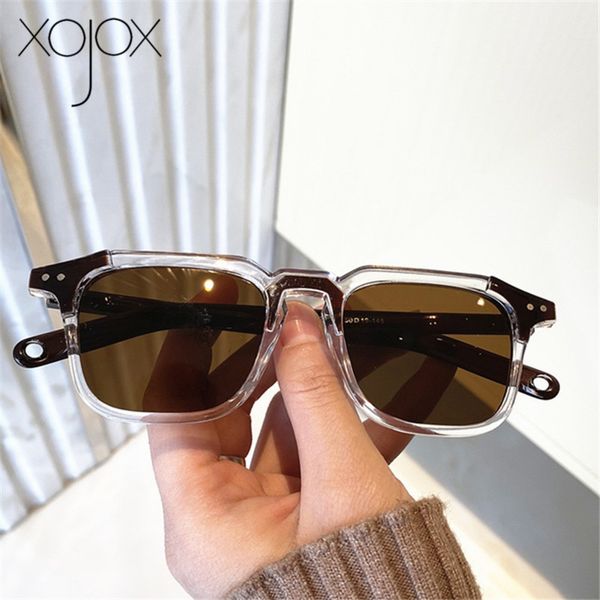 

xojox vintage sunglasses women men brand deisgner small square sun glasses male female transparent frame retro eyewear uv400, White;black
