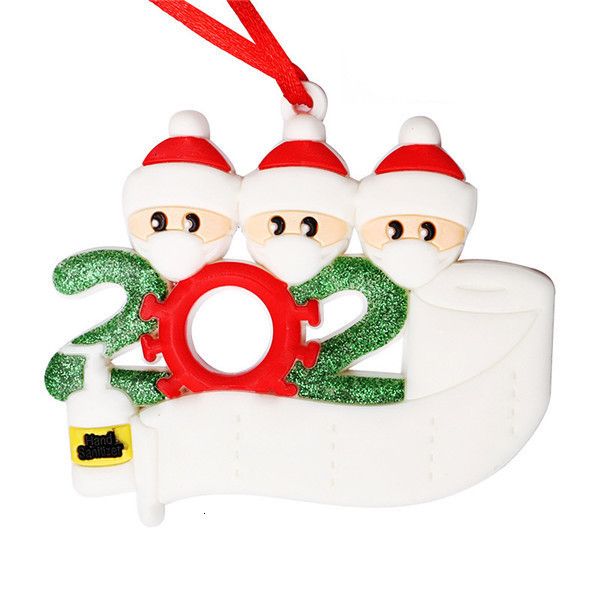 

3d christmas ornament personalized survivor family 2 3 4 5 6 7 decorations masked hand-washed christmas tree hanging pendant pvc