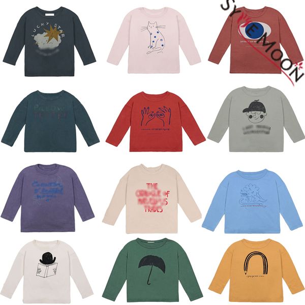 

kids t shirts 2020 new autumn winter boys girls cartoon print long sleeve t shirts baby child cotton fashion clothes tees 1006, Blue