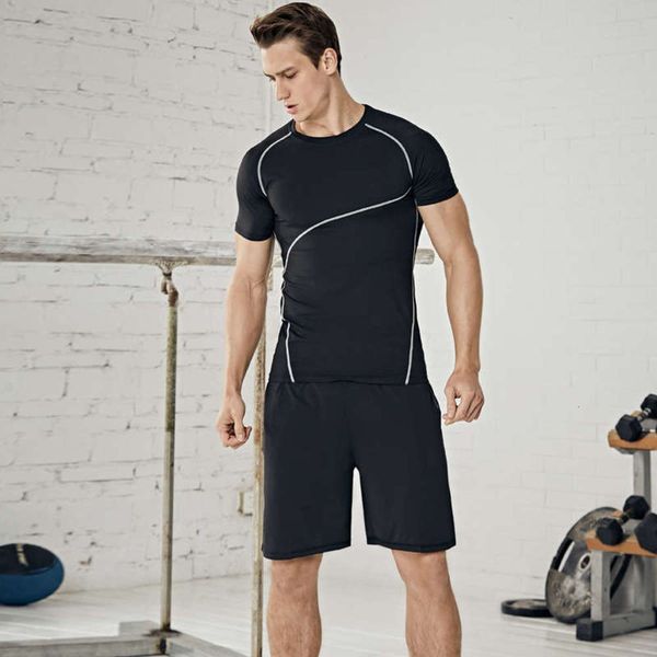 

air breathing short sleeve yoga men's suit, Gray