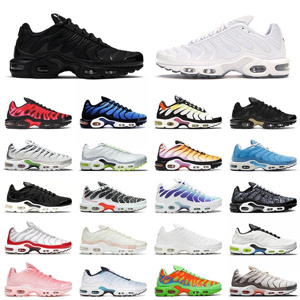 

2022 tn plus se running shoes size 12 triple black white hyper royal university red mean green sky blue mens women trainers sneakers
