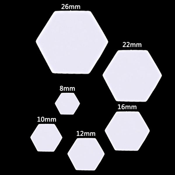 

100pcs hexagon templates for patchwork paper quilting sewing craft diy six sizes b85c, Black