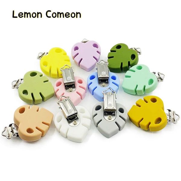 

pacifiers# 50pcs silicone leaf shaped pacifier clips holder teething accessories diy baby dummy chain soother nursing jewelry toy
