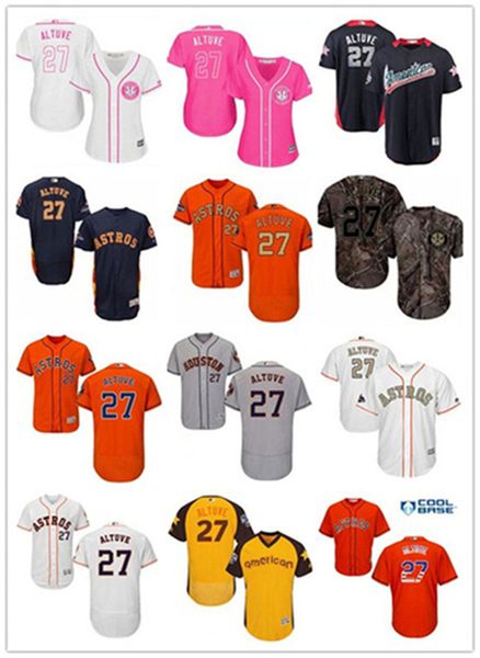 

custom houston astro leave name number 27 jose altuve baseball jersey men women youth jerseys, Blue;black