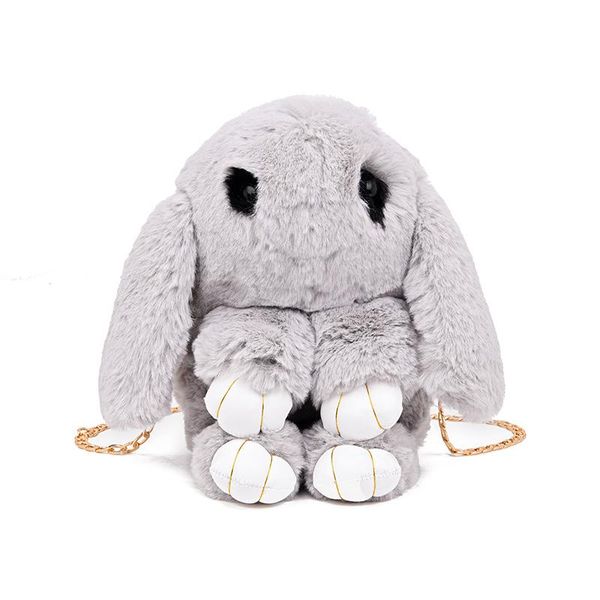 

gifts cute cartoon rex shoulder bag girl women handbag artificial wool fluffy plush chain mini one shoulder crossbody bag