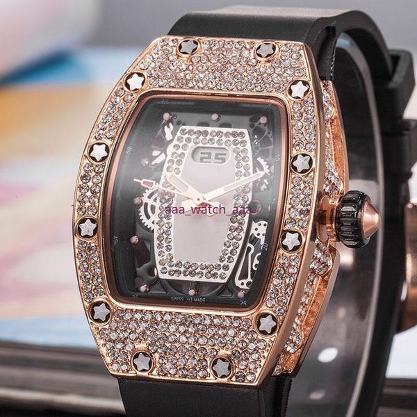 

new luxury women watch richard full diamond quartz watch women relojes mujer fashion lady wristwatch woman gift, Slivery;brown