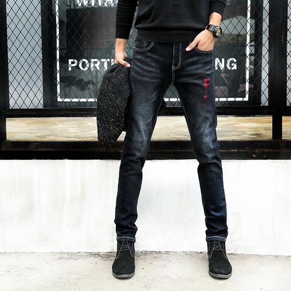 

2020 new thin elastic men's fashionable brem pants classic skinny denim brim 28-36 z7uo, Blue