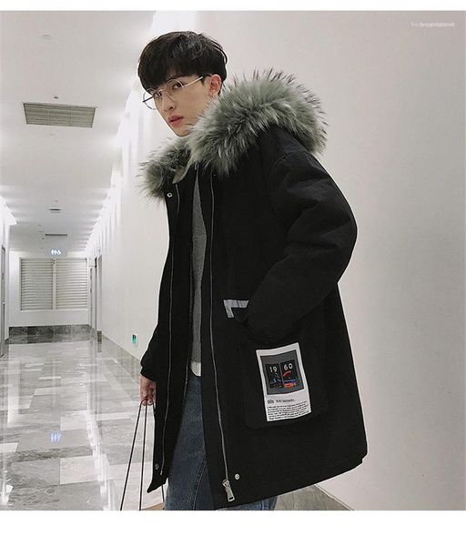 

coats fashion mens winter jacket outerwear hooded designer plus size mens warm down jackets with zipper, Black