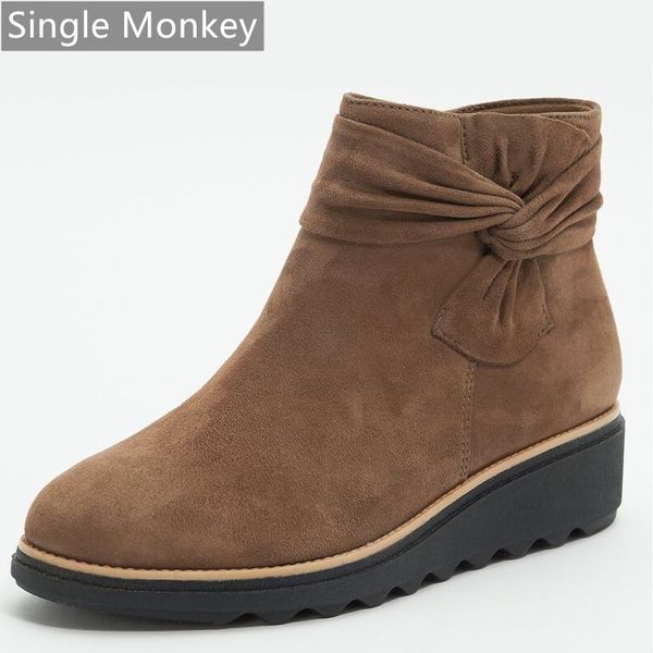 

single monkey plus size 35-43 women boots winter high heels shoes women snow boots wedges zapatos mujer female botas pumps, Black