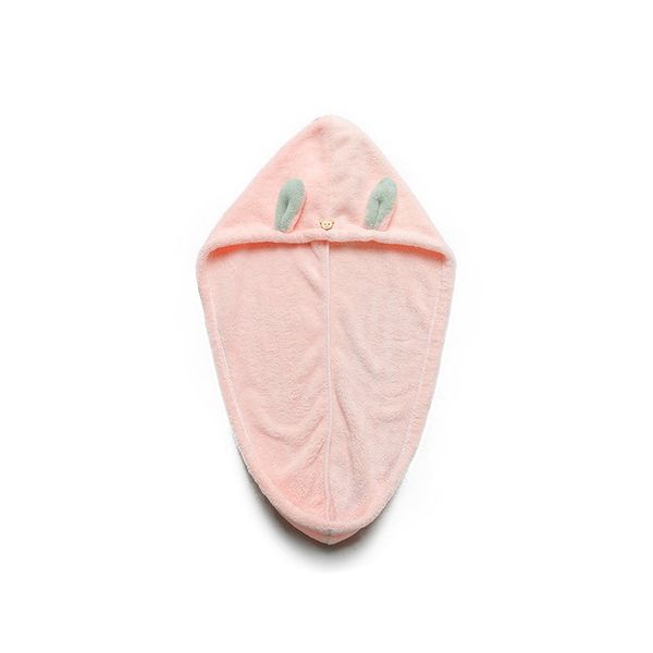 

cartoon cute rabbit ears shower cap thickened coral velvet absorbent instant dry superfine fiber wrap turban f jllnlq