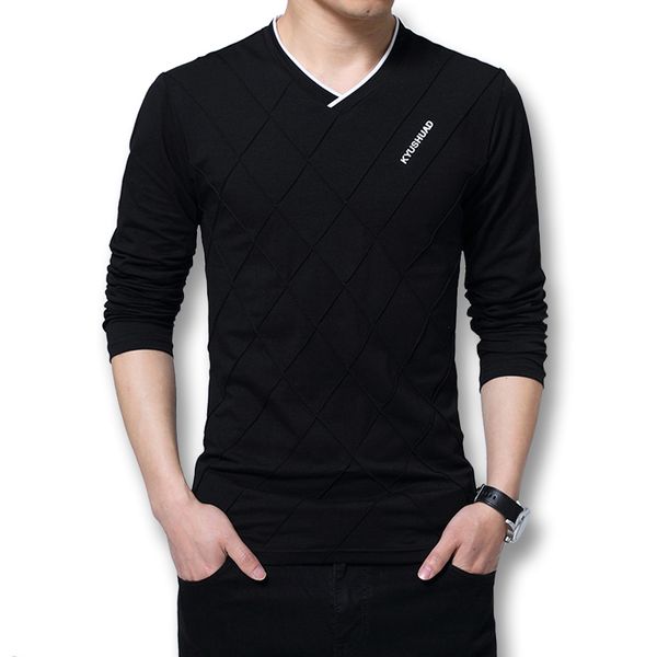 

2020 manly sleeve long white gray black v neck polyester cotton shirt plus size xxxxl 5xl t superior u6t8, White;black