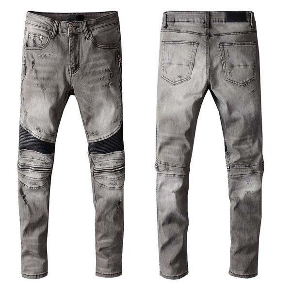 

mens jeans classic hip hop pants stylist jeans distressed ripped biker jean slim fit motorcycle denim jeans o4pq, Blue