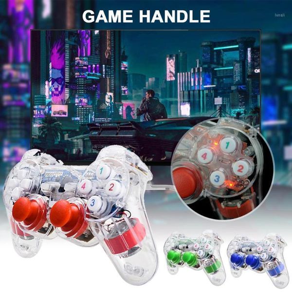 

usb transparent joystick vibrating joystick retro gaming controller for win2000/xp/7/8/10 wholesale quick delivery dropshipping1