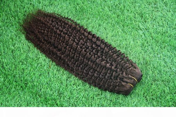 

темно-коричневый цвет малазийский волос девственницы extensxions 10-30 inchs non remy deep завитые связки 1шт 100% человеческих волос weave, Black