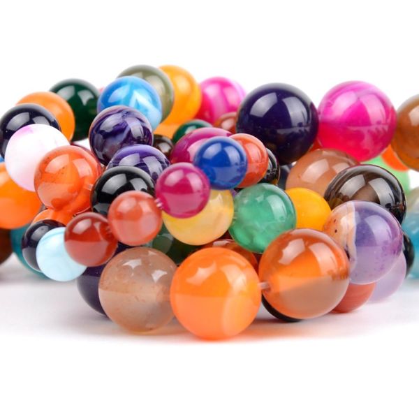 

natural color striped agates stone beads round loose spacer beads for jewelry making 4/6/8/10/12mm diy bracelet handmade