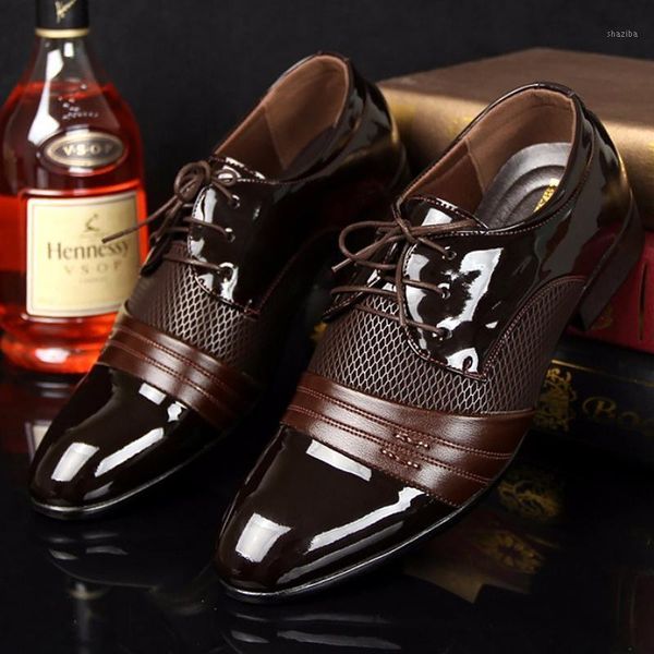 

dress shoes 2021 large size 39-47 men leather derby spring/autumn rubber pu lace-up male formal shoe pointed toe1, Black