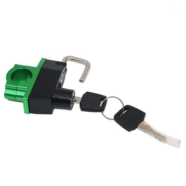 

green cnc aluminum motorcycle motorbike helmet lock universal for 7/8" 22mm handlebars kss-hl01-u gn1