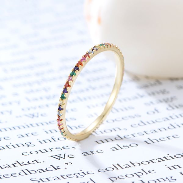 

s925 sterling silver color zircon inlaid with diamond ring