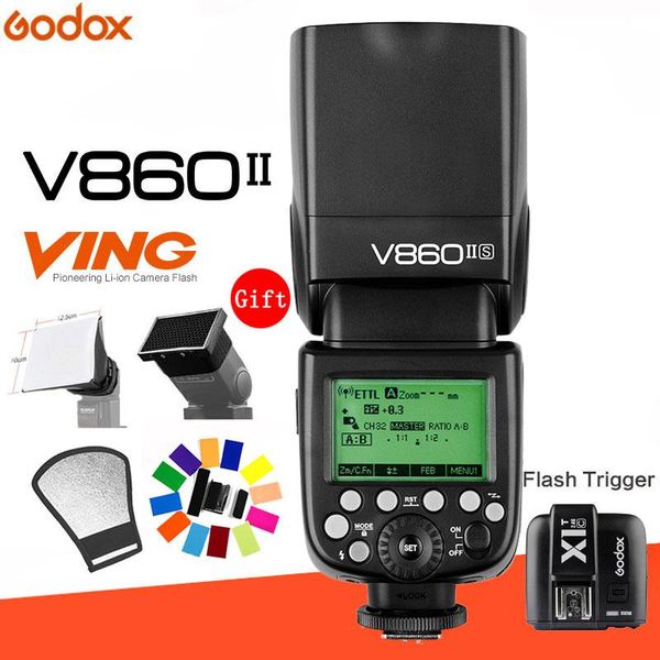 

godox ving v860ii v860ii-c/n/s/o/f e-ttl hss 1/8000 speedlite flash+trigger for fuji dslr camera