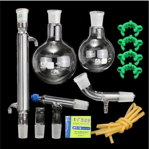 

1000ml 24/29'' distillation apparatus laboratory glassware kit set chemistry lab glass distilling distillation apparatus