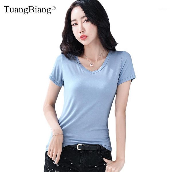 

women summer short sleeve cotton t shirts 2020 v-neck soft comfortable femme t shirt solid color ladies s-5xl1, White