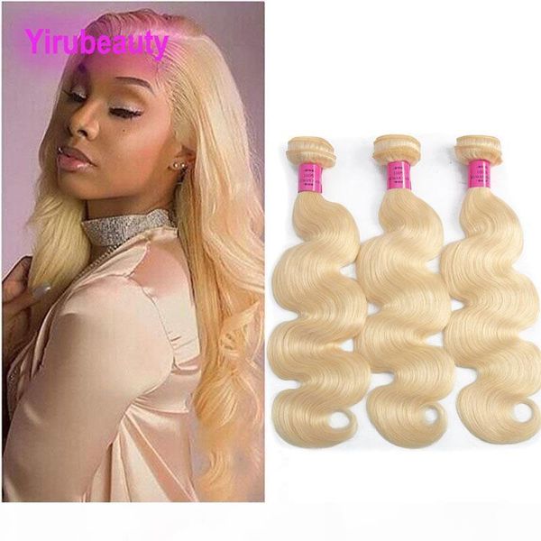 

peruvian unprocessed human hair extensions 3 bundles 613# color blonde body wave virgin hair weaves remy hair extensions 8-30inch body wave, Black