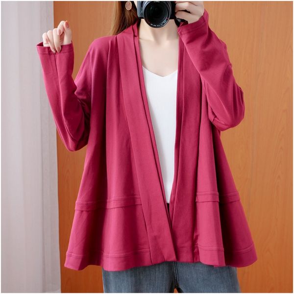 

korean version of autumn and winter 2020 new literary coat coatand art large size women's dress fat sister 200kg loose long sleeve coat, White;black