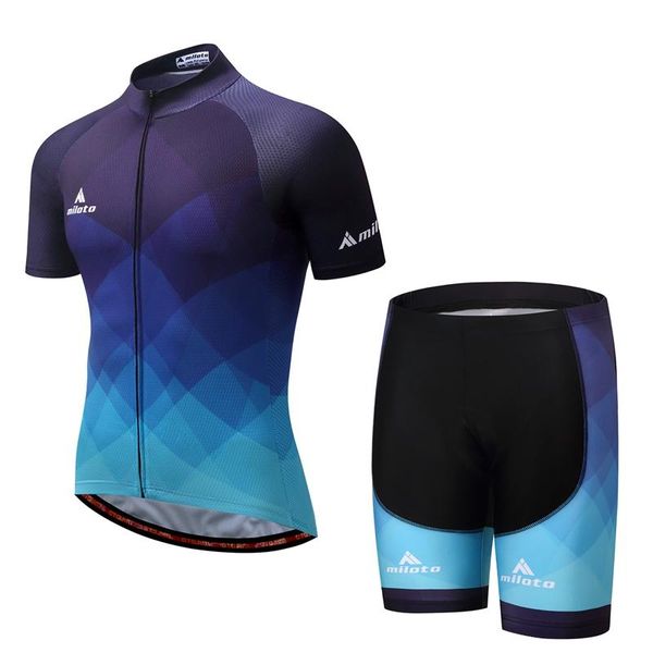 

blue cycling jersey bib shorts set ropa ciclismo outdoor bicycle clothing short sleeve bike wear sportswear clothing s-4xl, Black;blue