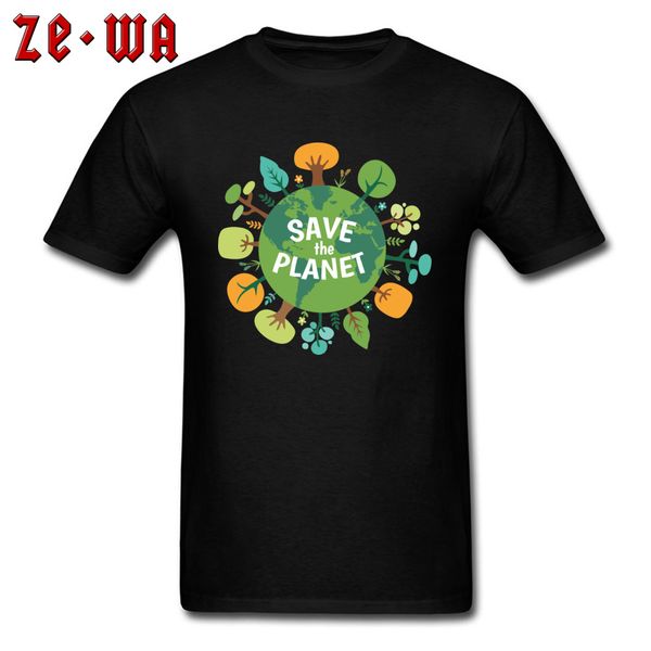 

sport cultural slogans save planet earth day street t shirts for environmental protection organization pure cotton male tees