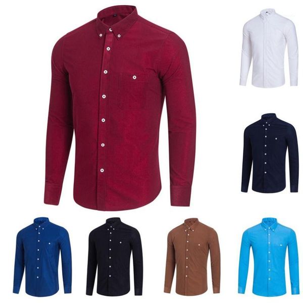 

quality good casual stylish clothes in apparel for men solid turn-down collar shirts long-sleeve business formal #4n151, White;black