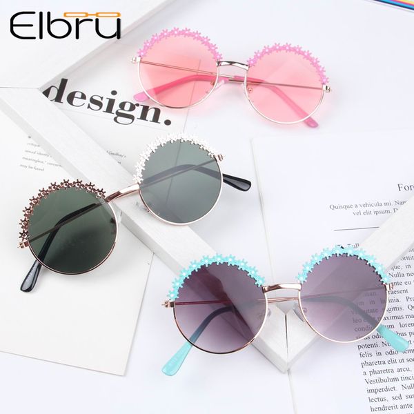 

elbru цветок дети металл круглый 2020 summer beach очки дети партии uv400 очки солнцезащитные очки gafas