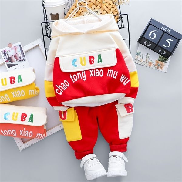 

kid girl clothing for baby boy thicken set 2020 winter new casual hooded warmer letter sets infant clothes 1 2 3 4 years c1016, White