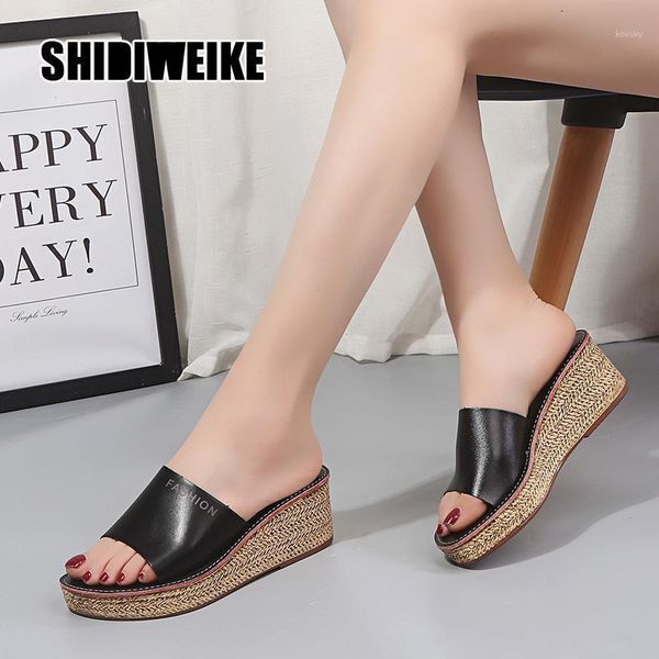 

platform wedges shoes women slippers women luxury open peep toes summer shoes black slippers slides wedge sandals va4831