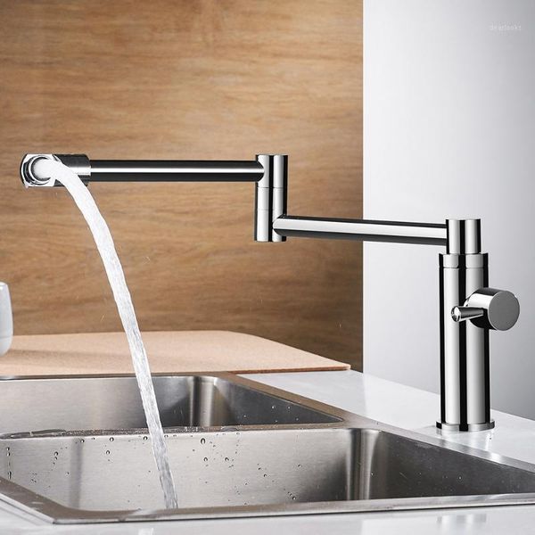 

kitchen faucet 360 degree swivel brass sink faucet single cold folding bar1