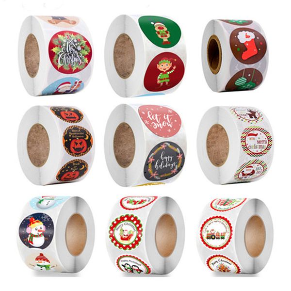 

handmade 500 card merry sticker christmas kraft box package santa thank you label sealing stickers wedding decor party supplies