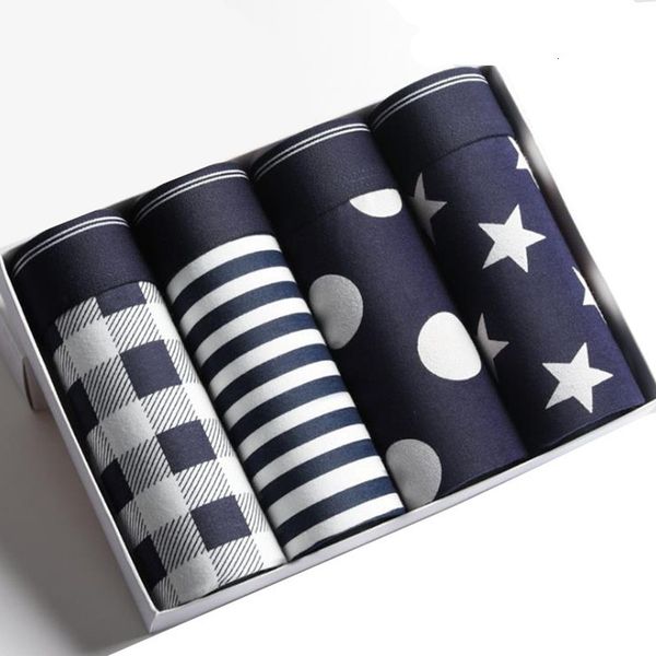 

4pcs/lot underwear men underpants brand print gay panties set breathable cotton underpanties shorts home autumn boxers man