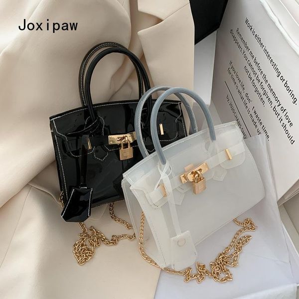 

2020 women's fashion bag pvc transparent platinum bag chain laser handbag shoulder