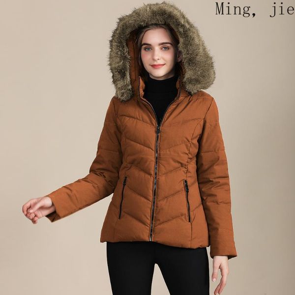 

women's down & parkas style padded jacket clothing slim fit all-match fall/winter stand collar large size bubble luxury designer design, Black