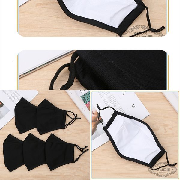 

filter adjustable inserted pm2.5 be cloth mask can piece man women masks pure cotton black breathable cleanablprotective
