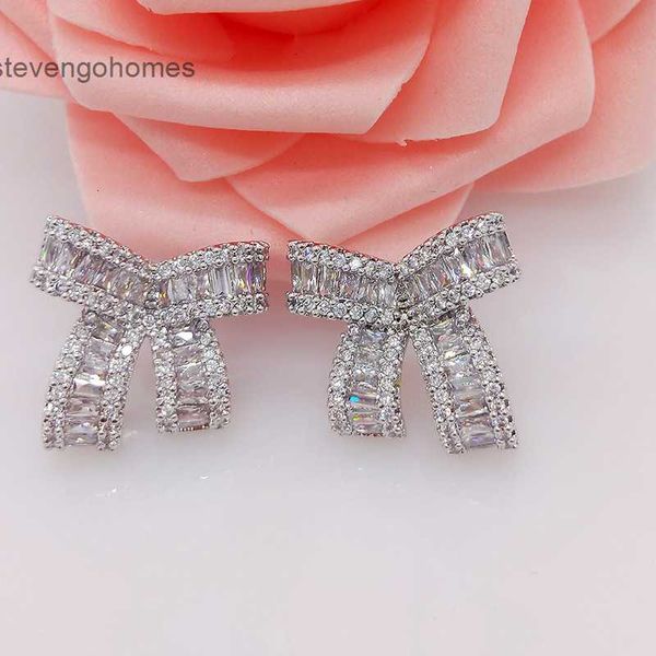 

bowknot fashion weina earrings popular ear zircon accessories women, Golden