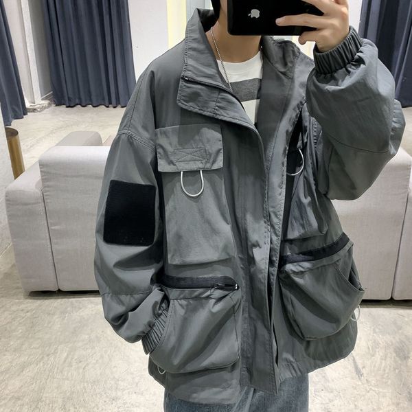 

2021 men's spring and autumn new pure jacket youth light male fashion 2h71, Black;brown