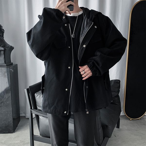 

2020 with men's bomber male solid zipper fine pilot jacket clothing plus size 2xl fashion outerwear, Black;brown