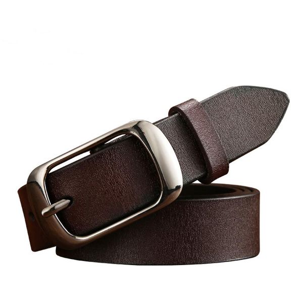 

new fashion design brand women's retro casual wild leather belt pure waist strap pin buckle belts for women lady waistband, Black;brown