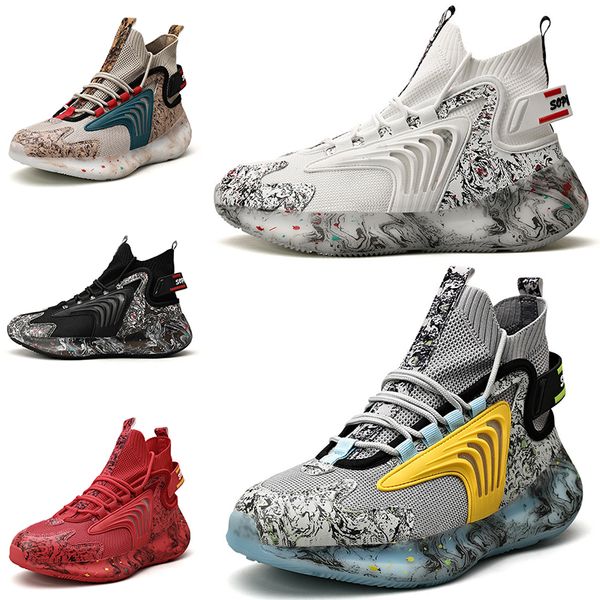 

new non-brand men sport shoes black red white gray blue splash ink mens trainer fashion sports sneaker size 40-47