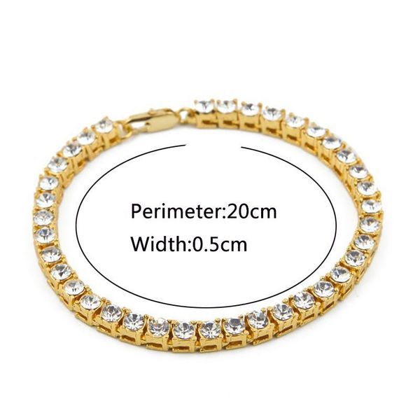 

karopel 3 color 8inch chains men hip hop bracelets iced out shining cubic zirconia tennis men's bling bling crystal wmtxic, Black