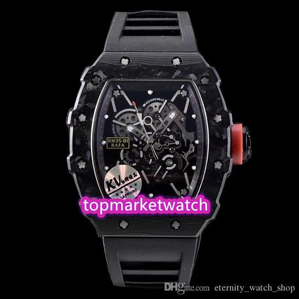 

manufacturers luxry rm 35-01 rafael nadal skeleton dial japan miyota mechanical rm35-01 mens watch pvd black steel case rubber, Slivery;brown